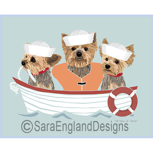 All Paws on Deck - Three Versions - Yorkshire Terrier (Yorkie)