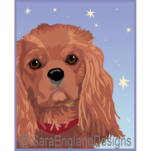 Starry Night - Four Versions - Cavalier King Charles Spaniel