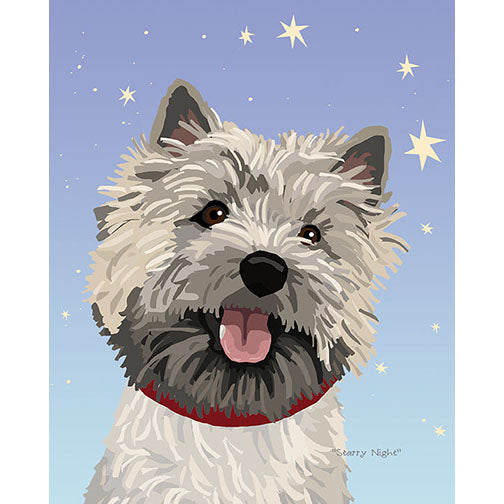 Starry Night - Two Versions - Cairn Terrier