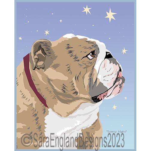 Bulldog - Starry Night - Two Versions - Brindle