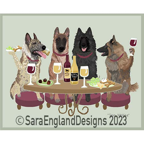 Belgian Malinois - 4 Belgians - Dogs Wineing