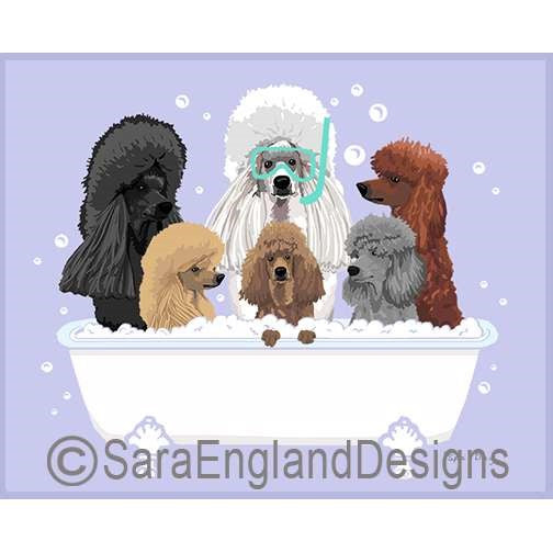 Poodle-Standard - Spa Day - Seven Versions - Gray