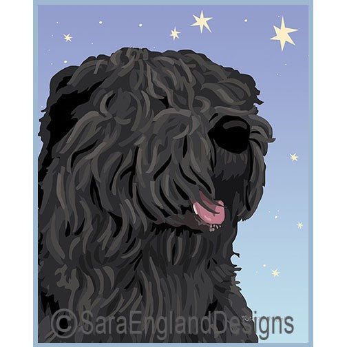 Black Russian Terrier - Starry Night - Two Versions - Profile