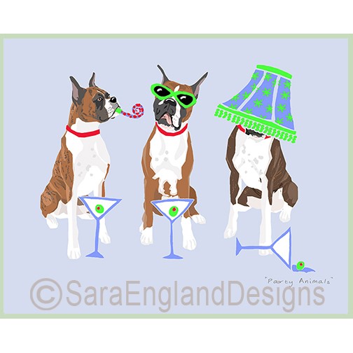 Boxer - Party Animals - Two Versions - Cropped Ears