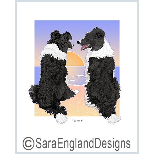 Border Collie - Sunset - Two Versions - No Wine