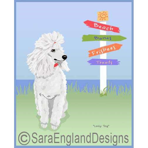 Poodle-Standard - Lucky Dog - Three Versions - White