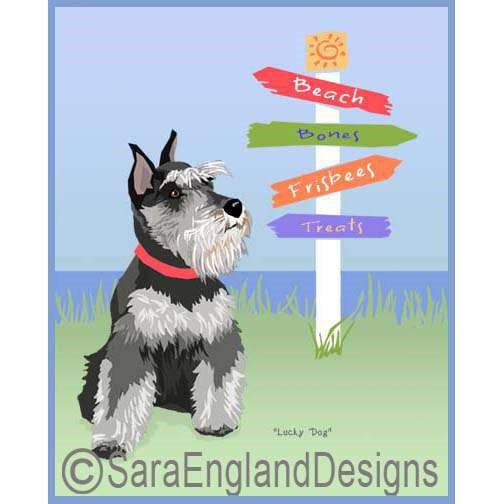 Schnauzer-Miniature - Lucky Dog - Two Versions - Cropped Ears