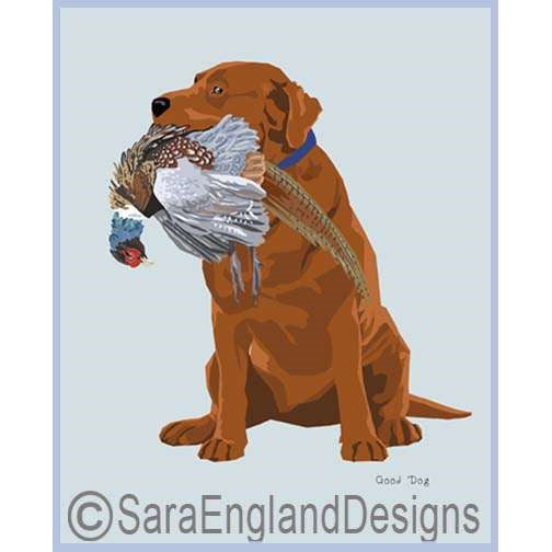 Labrador Retriever - Good Dog Pheasant - Four Versions - Red