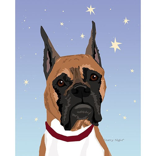 Boxer - Starry Night - Four Versions - Cropped Ears Fawn