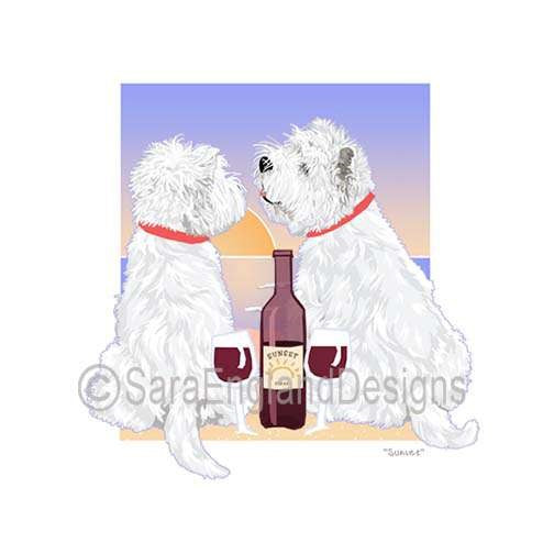 West Highland Terrier (Westie) - Sunset (W/ Wine)