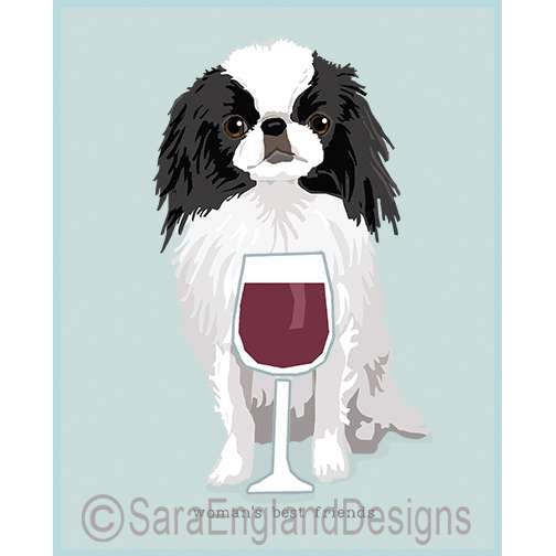 Japanese Chin - Woman's Best Friends - Two Versions - Black