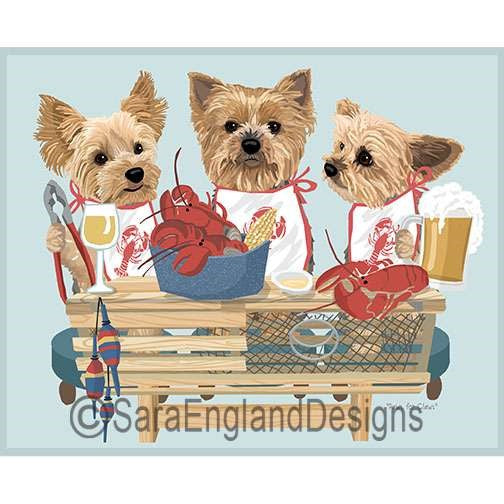 Yorkshire Terrier (Yorkie) - Lobster Feast - Two Versions - Puppy Cut