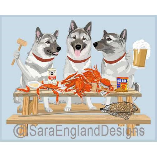 Norwegian Elkhound - Crab Feast