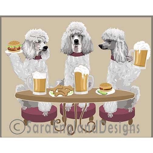 Poodle-Standard - Cheers - Three Versions - White