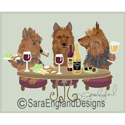 Australian Terrier - Dogs Wineing - Two Versions - Red