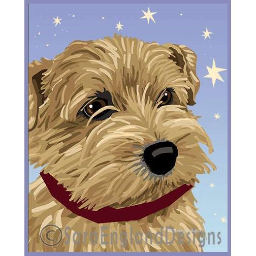 Norfolk Terrier - Starry Night - Two Versions - Profile