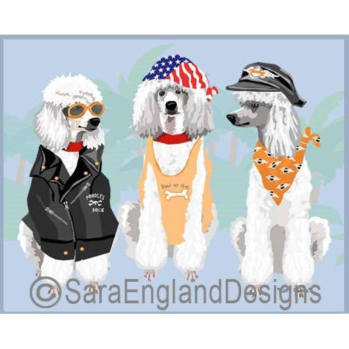 Poodle-Standard - Ruff Riders - Three Versions - White