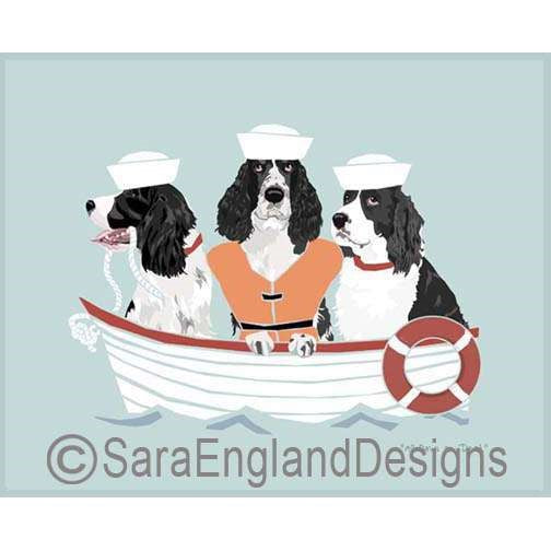 English Springer Spaniel - All Paws On Deck - Two Versions - Black