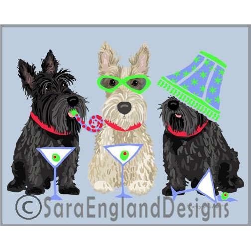Scottish Terrier - Party Animals - Two Versions - Mixed