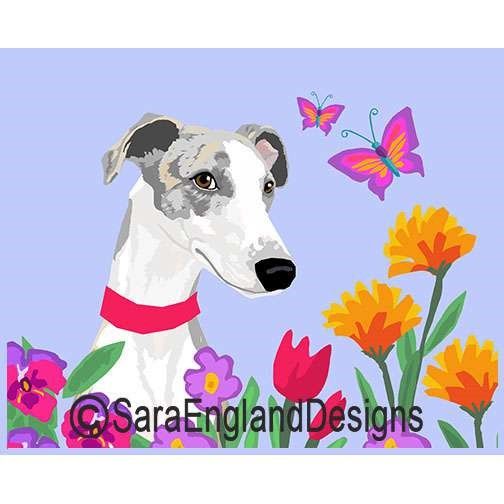Whippet - Garden - Two Versions - Brindle