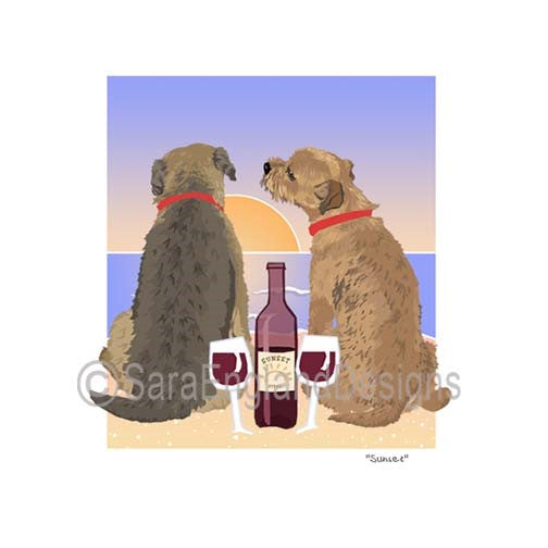 Border Terrier - Sunset (W/ Wine)
