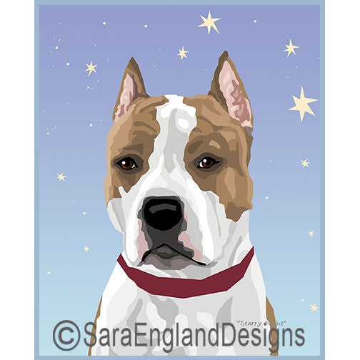 American Staffordshire Terrier - Starry Night - Three Versions - Brown