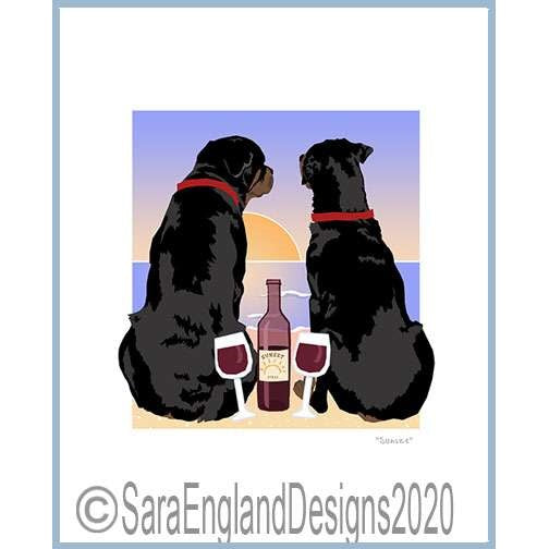 Rottweiler - Sunset (W/ Wine)
