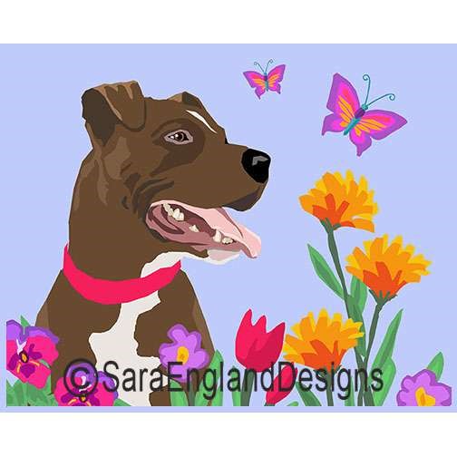 Pit Bull - Garden - Two Versions - Brown