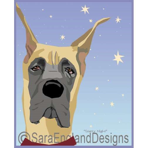 Great Dane - Starry Night - Four Versions - Cropped Ears  Fawn