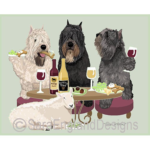 Bouvier - Dogs Wineing - Two Versions - With Friend