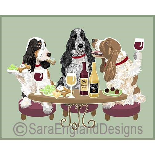English Cocker Spaniel - Dogs Wineing - Three Versions - Roan