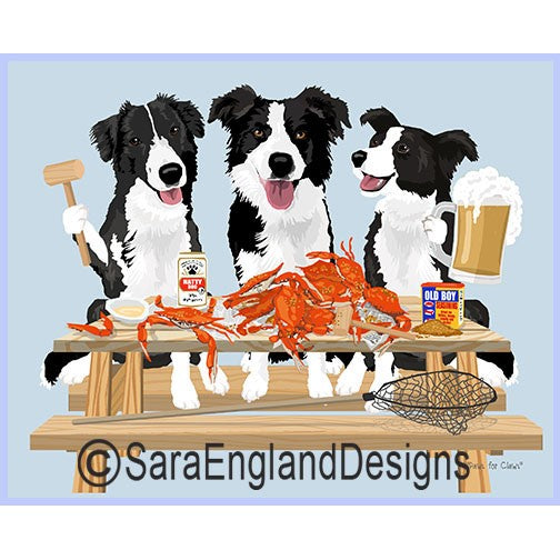 Border Collie - Crab Feast - Two Versions - Black