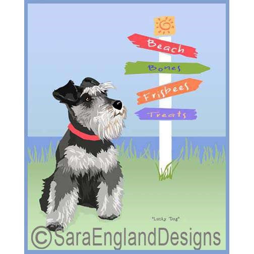 Schnauzer-Miniature - Lucky Dog - Two Versions - Natural Ears