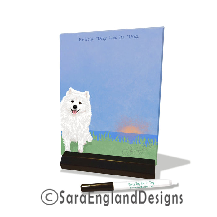 American Eskimo - Every Day Has Its Dog - Dry Erase Tile