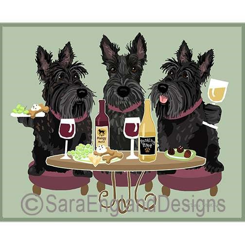 Scottish Terrier - Dogs Wineing - Two Verisons - Black