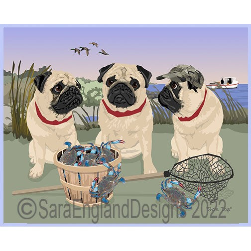 Pug - Shore Dogs - Three Versions - Fawn