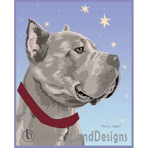 Cane Corso - Starry Night - Four Versions - Gray