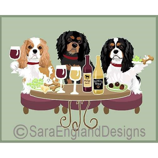 Cavalier King Charles Spaniel - Dogs Wineing - Three Cavs