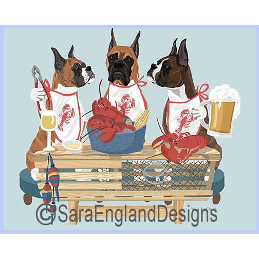 Boxer - Lobster Feast - Two Versions - Cropped Ears