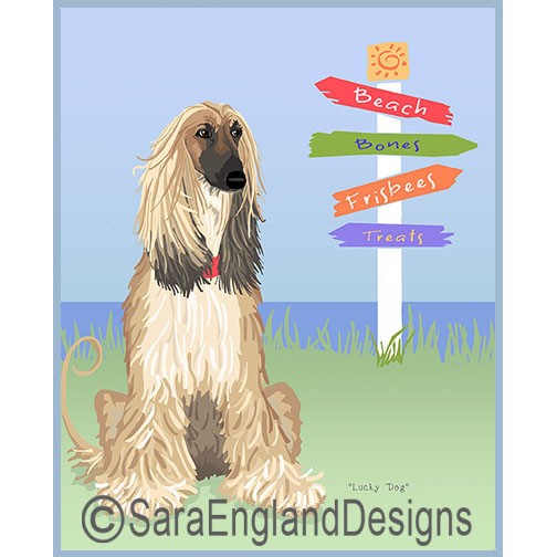 Afghan Hound - Lucky Dog - Two Versions - Tan