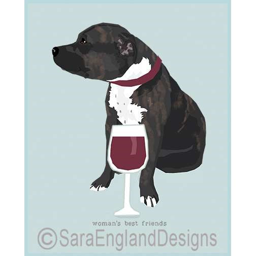 Staffordshire Bull Terrier - Woman's Best Friends - Three Versions - Brindle