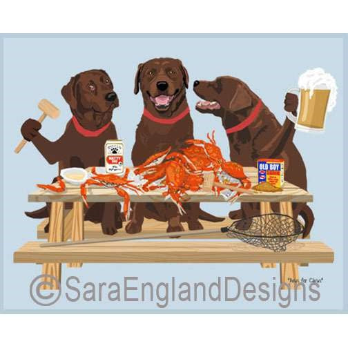 Labrador Retriever - Crab Feast - Four Versions - Chocolate