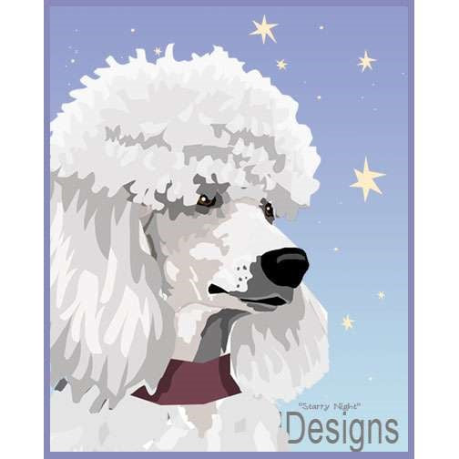 Poodle-Standard - Starry Night - Five Versions - White