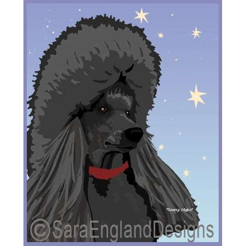 Poodle-Standard - Starry Night - Five Versions - Black Show