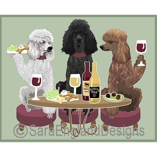 Poodle-Standard - Dogs Wineing - Five Versions - Mixed