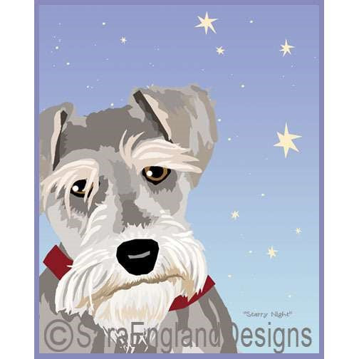 Schnauzer-Miniature - Starry Night - Two Versions - Natural Ears