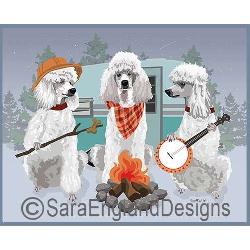 Poodle-Standard - Ruffin It - Four Versions - White