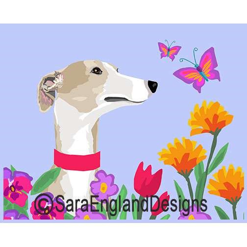 Whippet - Garden - Two Versions - Fawn