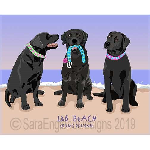 Labrador Retriever - Collars Optional - Four Versions - Black