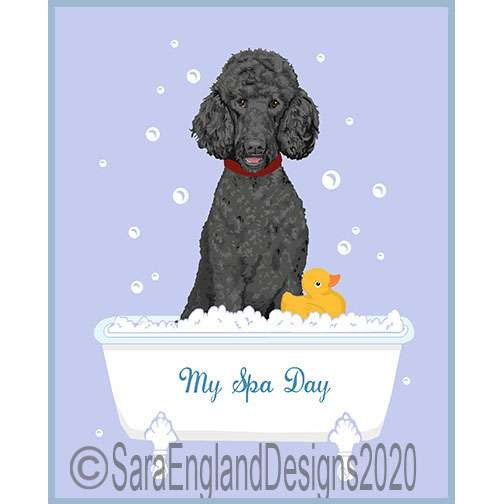 Poodle-Standard - My Spa Day - Three Versions - Grey